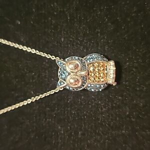 Crystal Owl Pendant abd Necklace